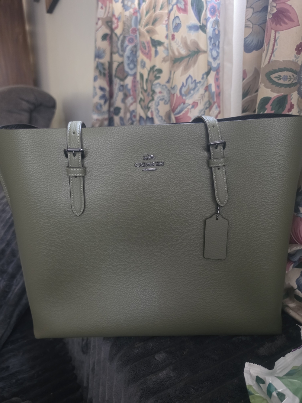 Coach Mollie Green Leather Tote